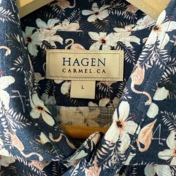 NWOT Men’s Hagen Carmel Ca Button Down
Navy flamingo shirt - Picture 4 of 5